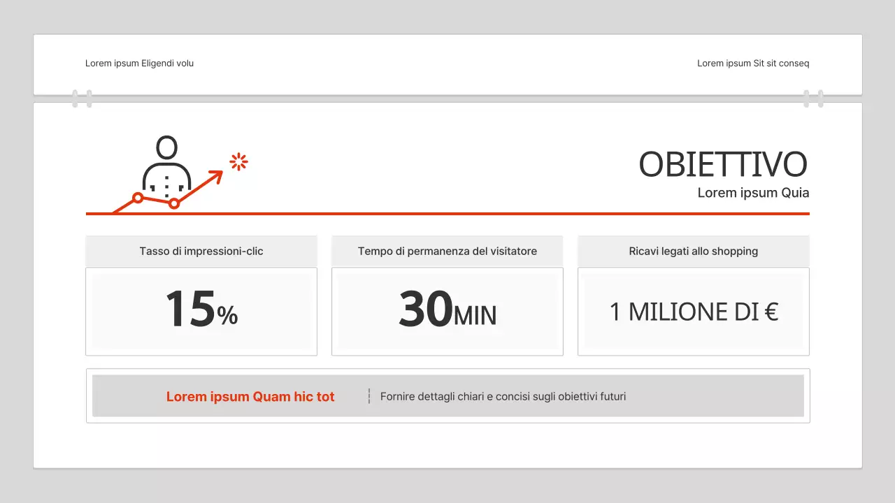 Un semplice report di analisi dei contenuti in bianco e rosso