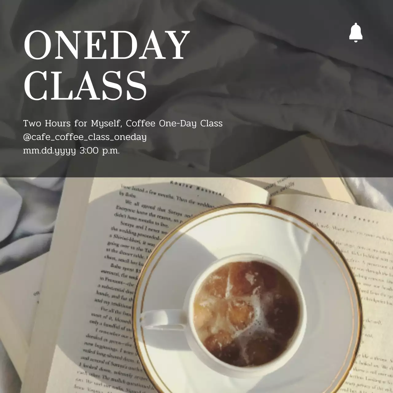 A simple one-day class coffee post in ivory and white