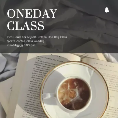 A simple one-day class coffee post in ivory and white