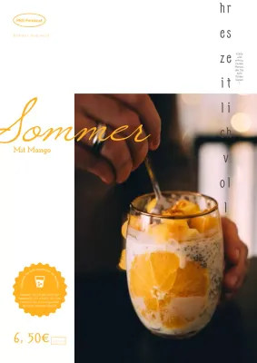 Werbung für ein einfaches Sommergetränk in Gelb