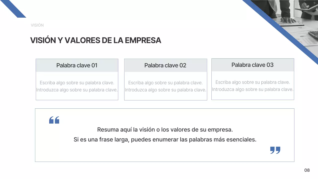 Un sencillo informe corporativo en azul y azul claro