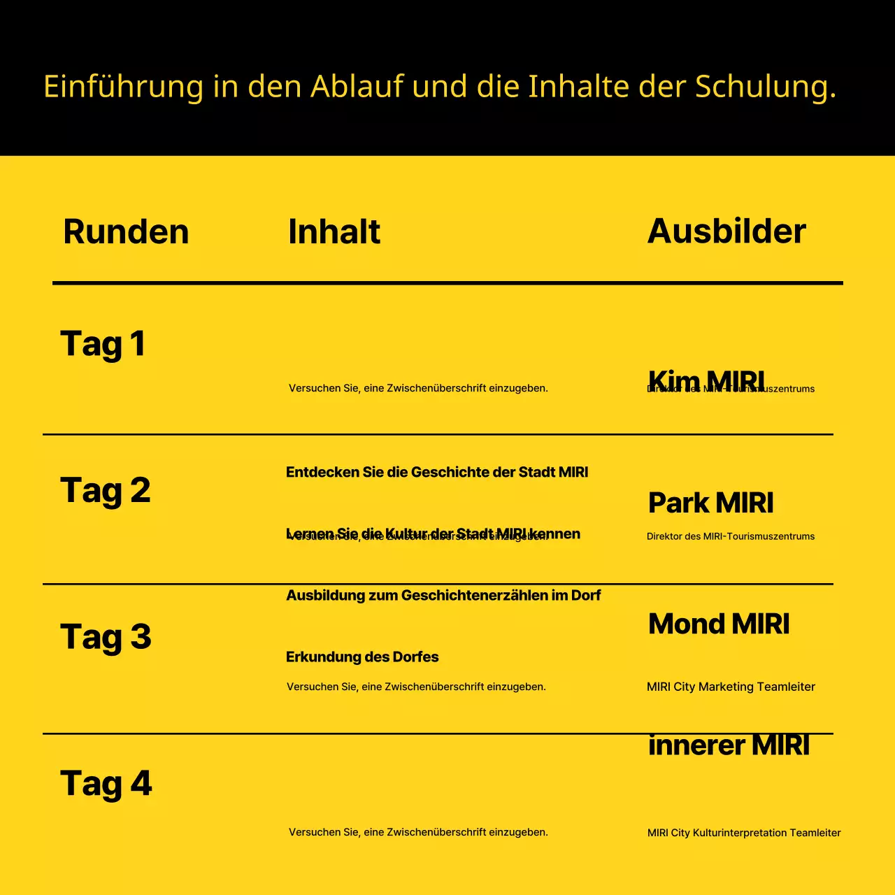 Gelbes und schwarzes minimalistisches Rekrutierungsfeld für Kulturkommentatoren