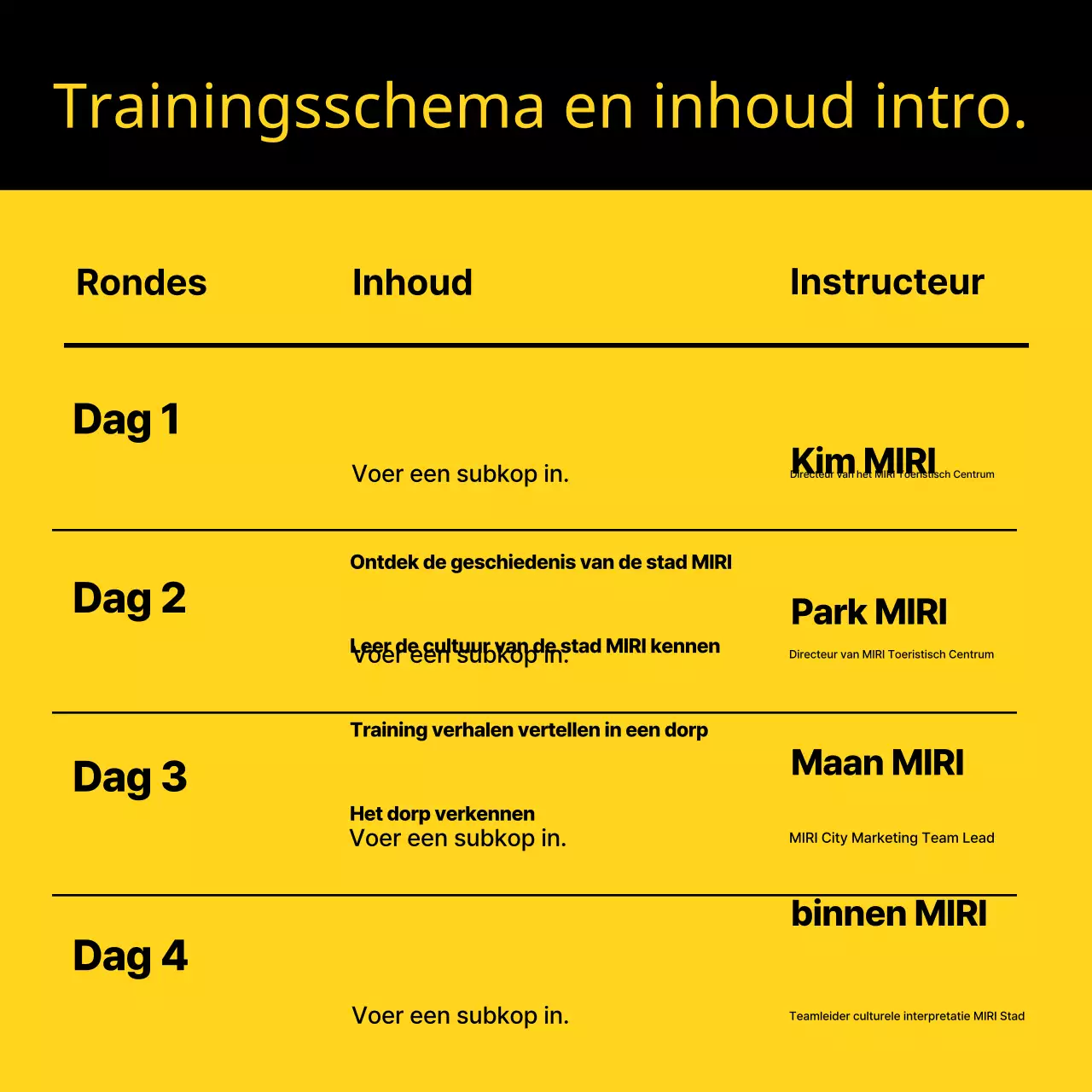 Geel en zwart minimalistisch wervingsveld voor cultureel commentator