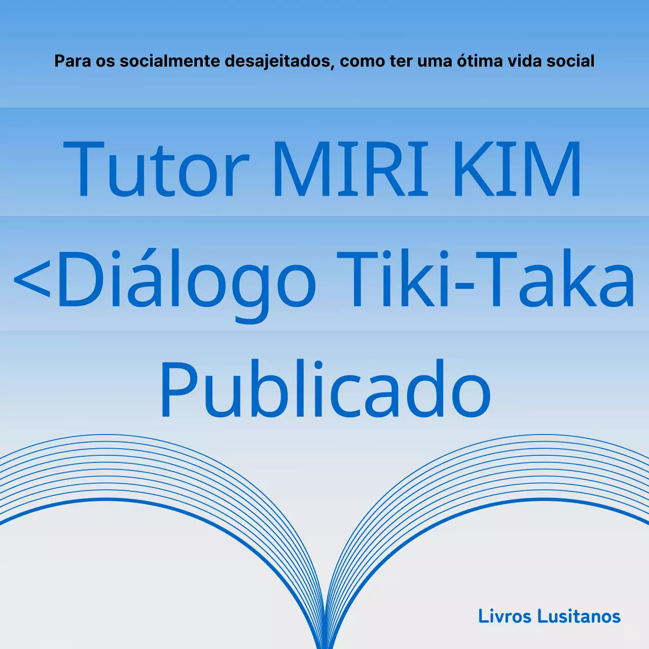 Promoção minimalista do lançamento de um livro em azul e azul claro