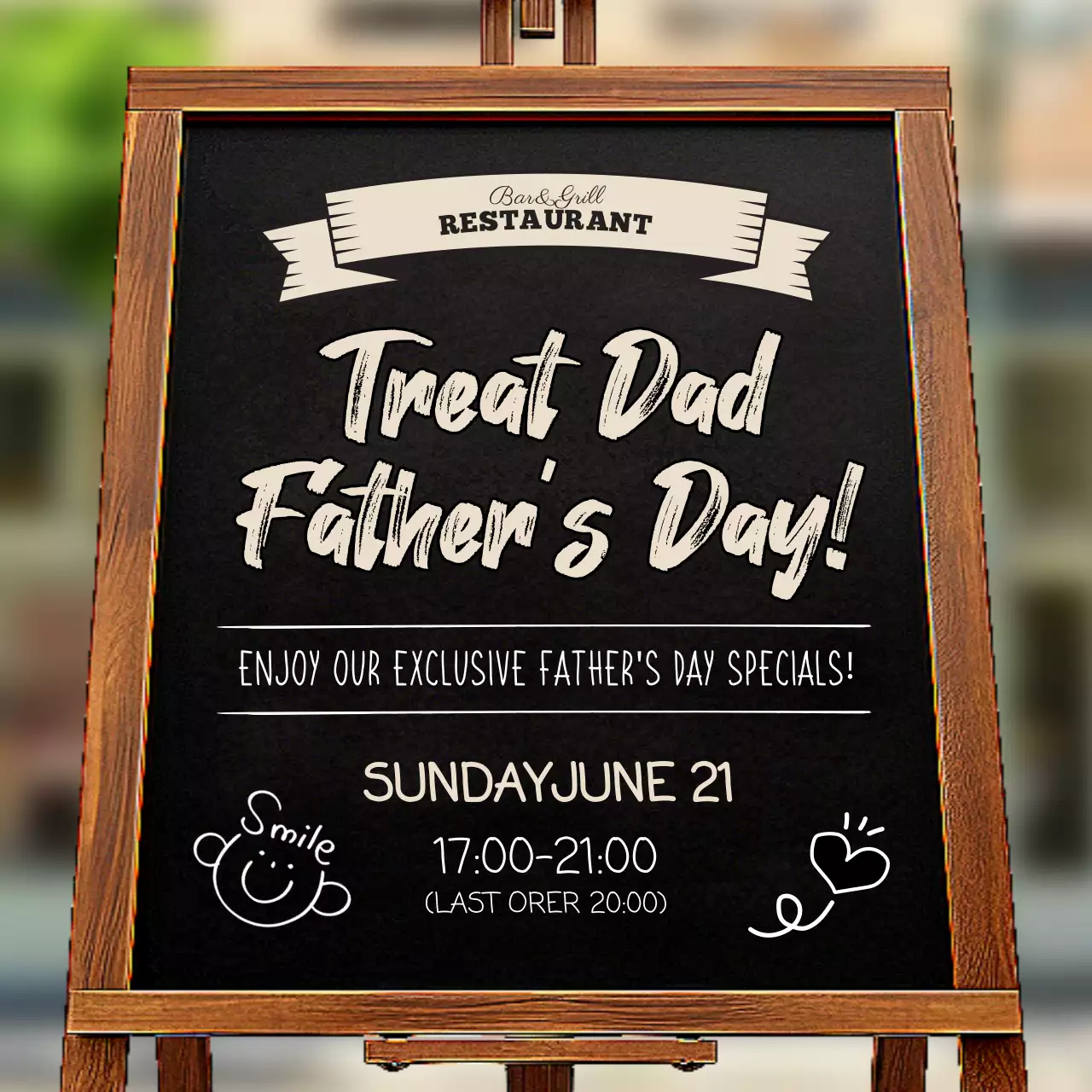 Black Rustic Father's Day Promotion Social Media Post