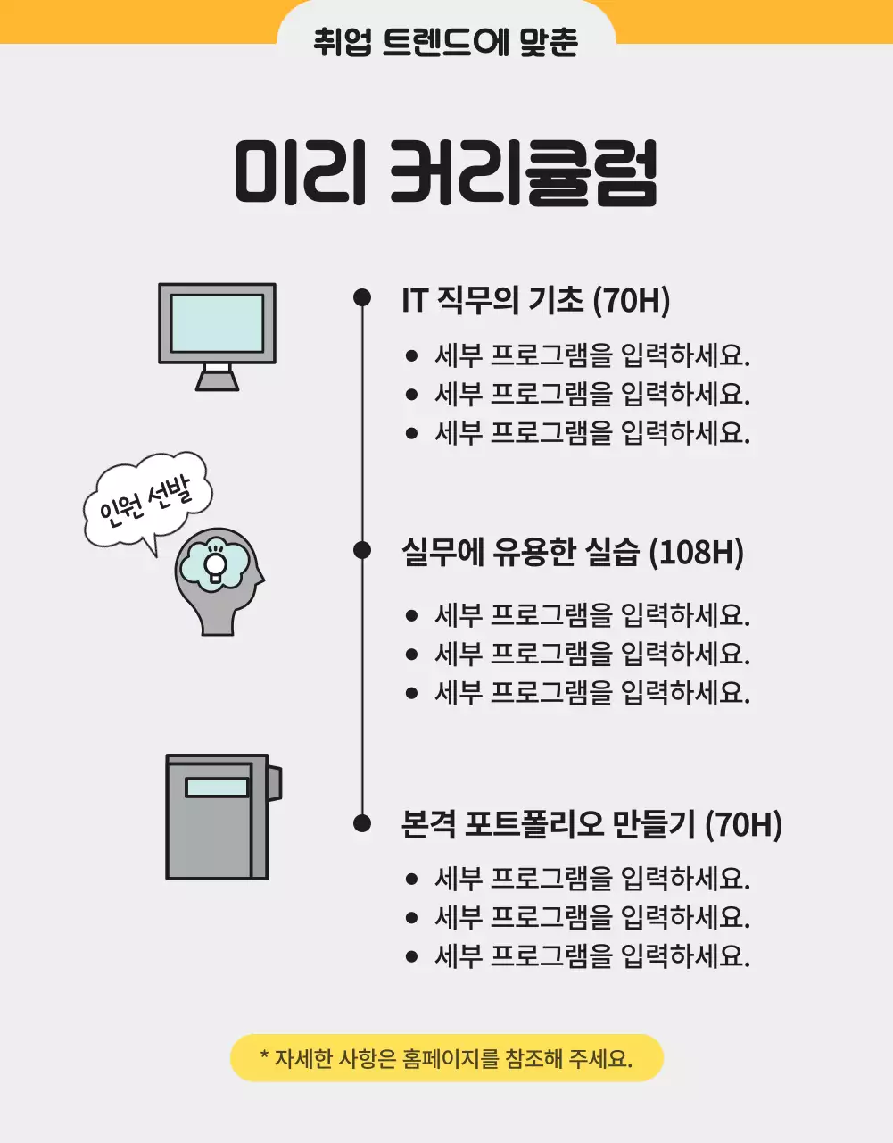 파랑과 노랑의 아기자기한 청년지원사업 모집 공고