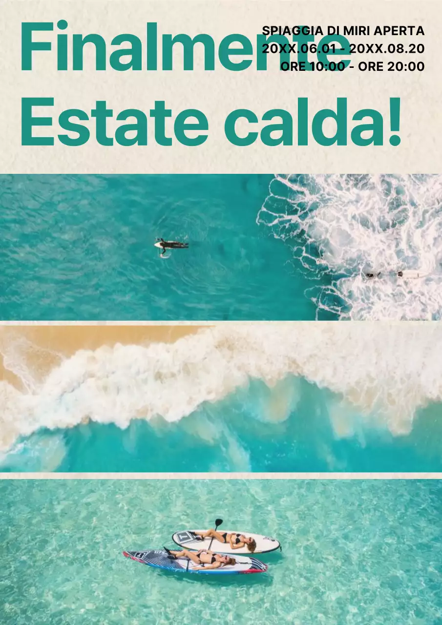 Volantino da spiaggia vintage in blu e beige