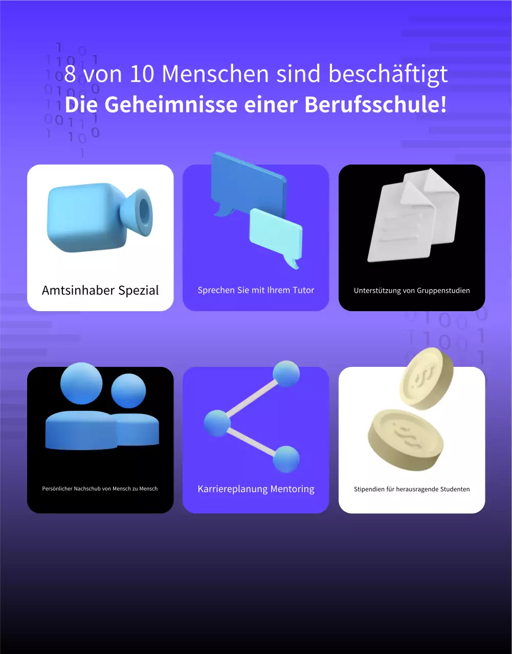 Eine einfache, lila-schwarze Stellenausschreibung für Hochschulabsolventen