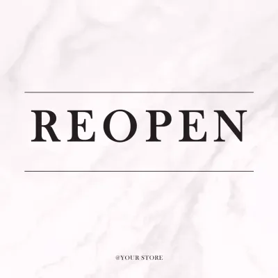 White Minimalist Store Announcement Social Media Post