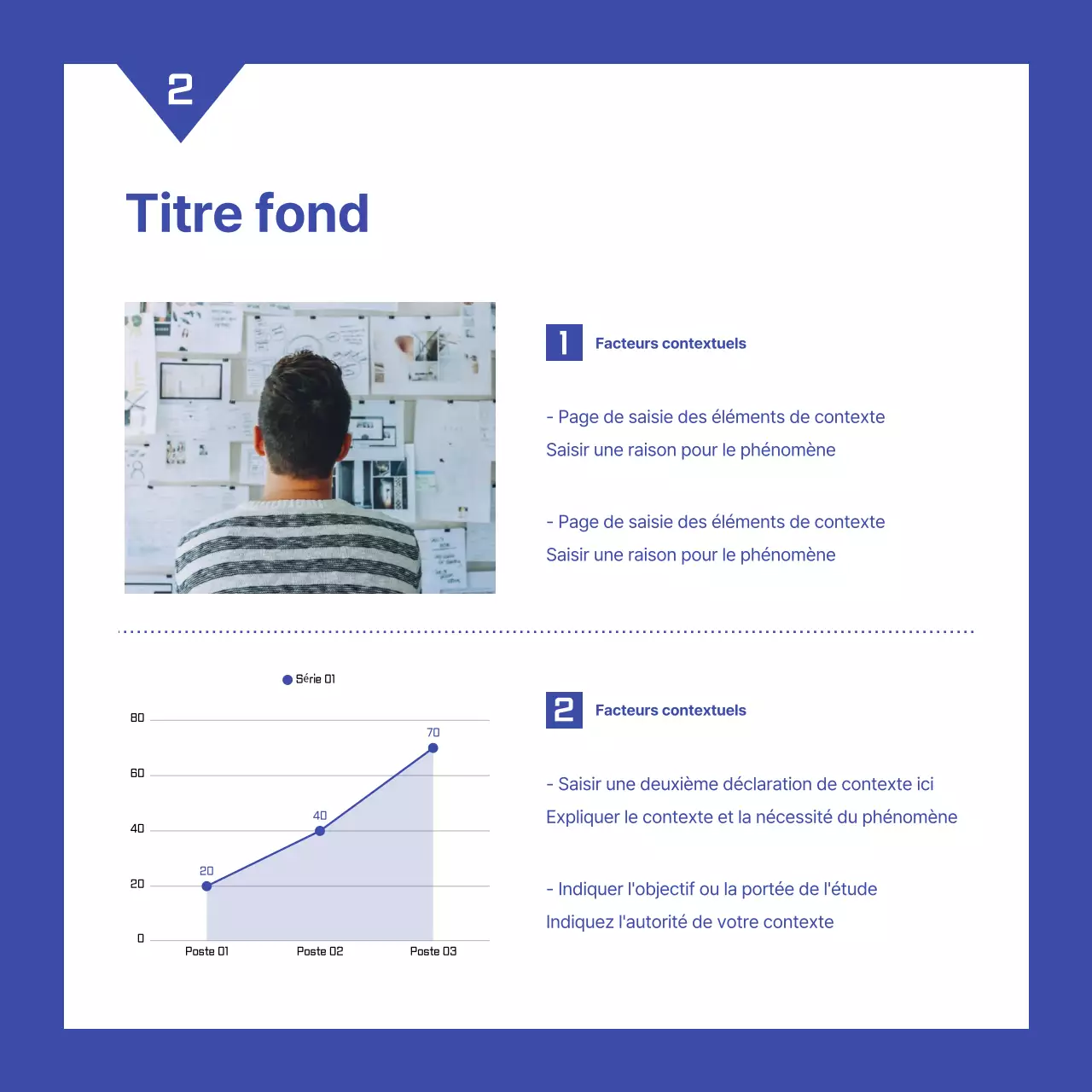 Un simple rapport d'évaluation des performances de l'entreprise en bleu et blanc