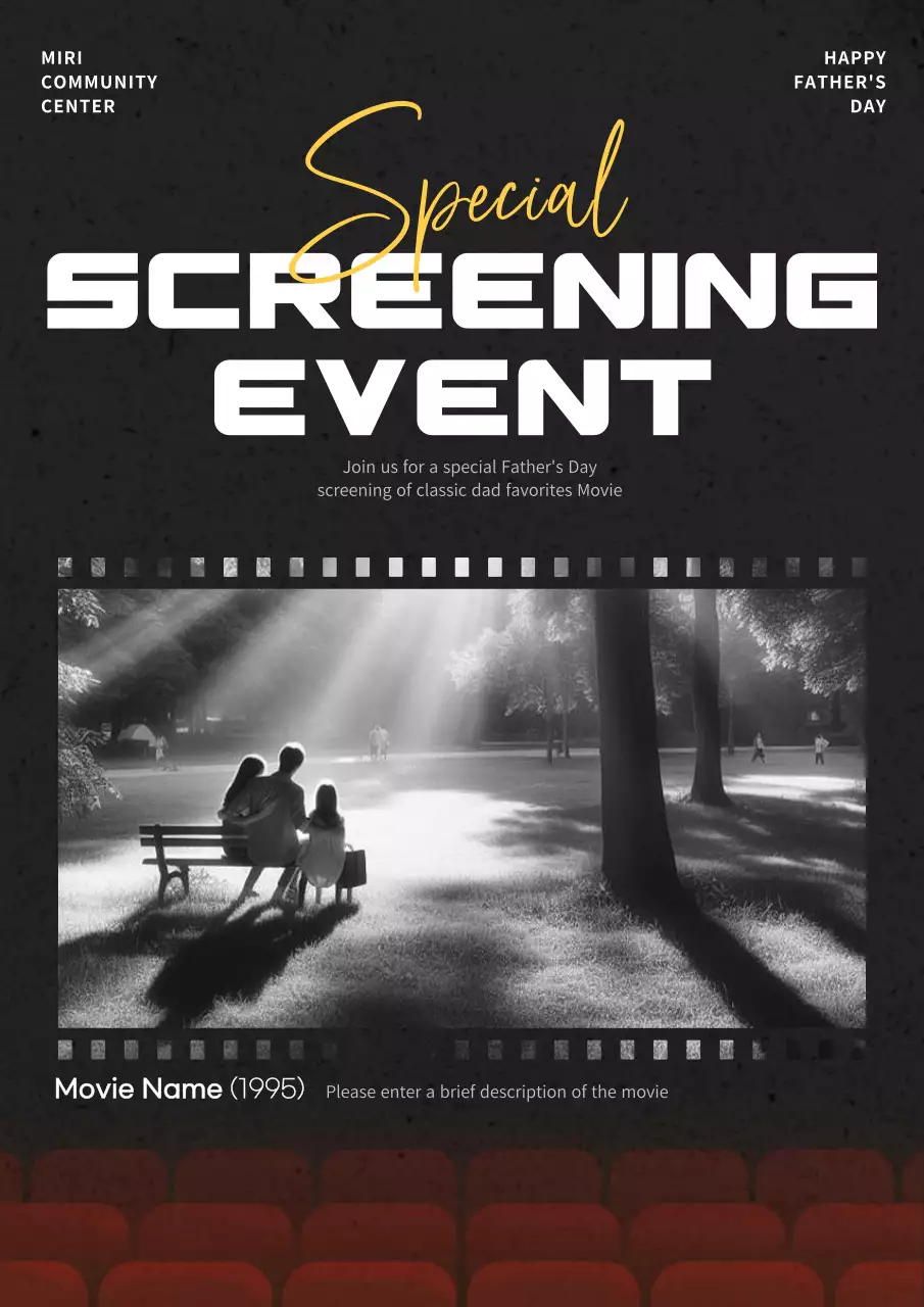 Black Retro Movie Event Poster