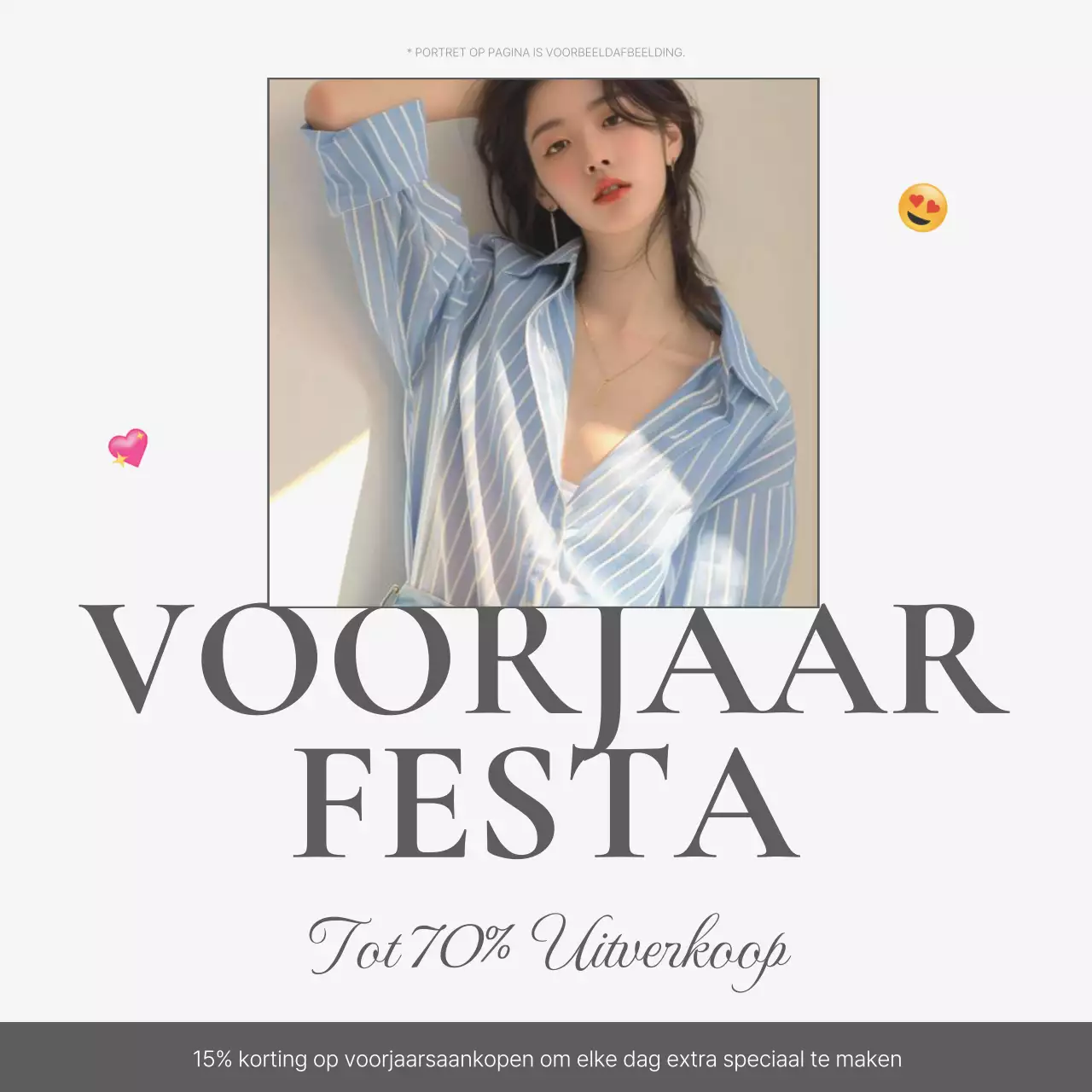 Een eenvoudige witte en grijze emoji-omslagkaart voor een modemallNieuws mainTitle