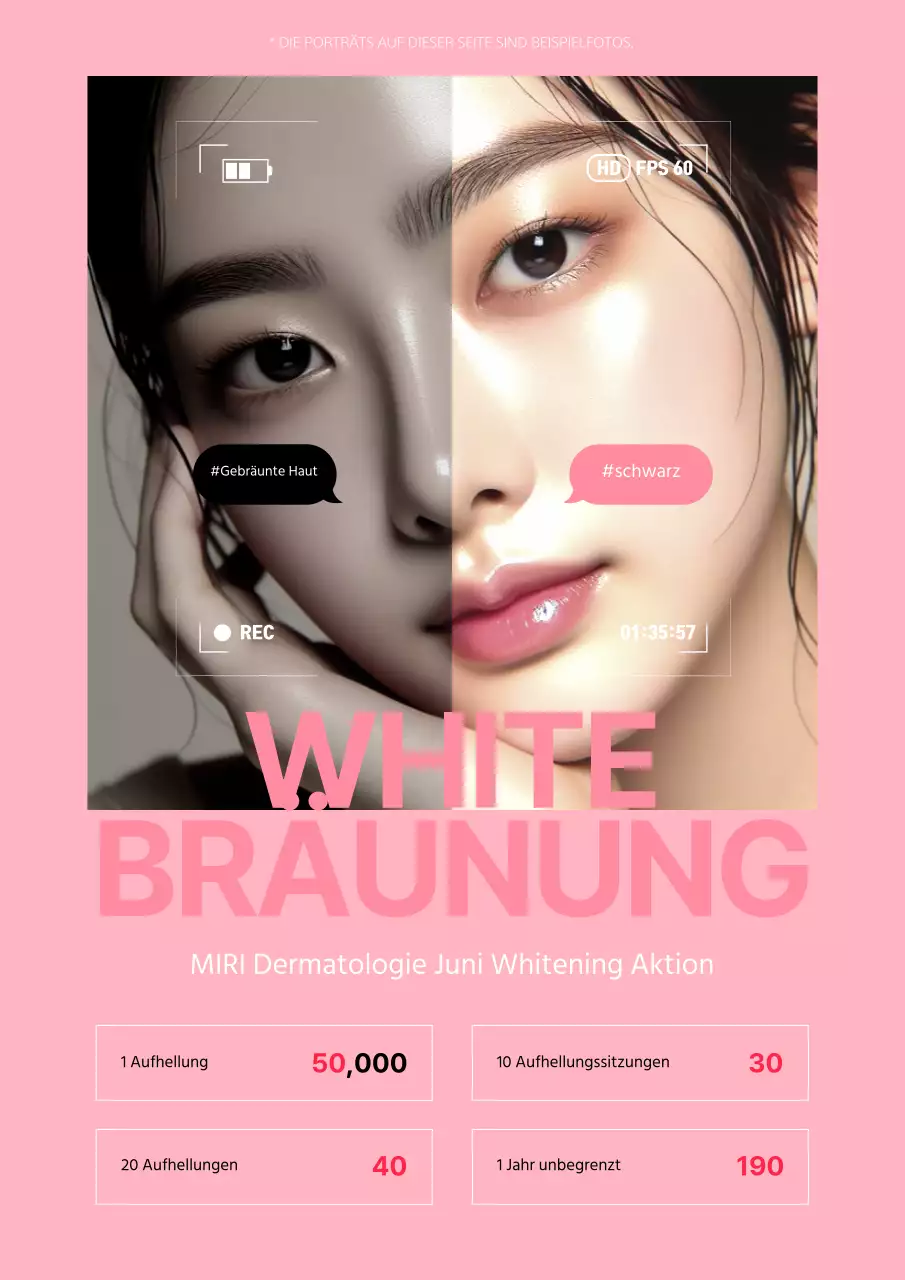 Werben Sie für einen Rabatt auf moderne dermatologische Behandlungen in Rosa und Weiß