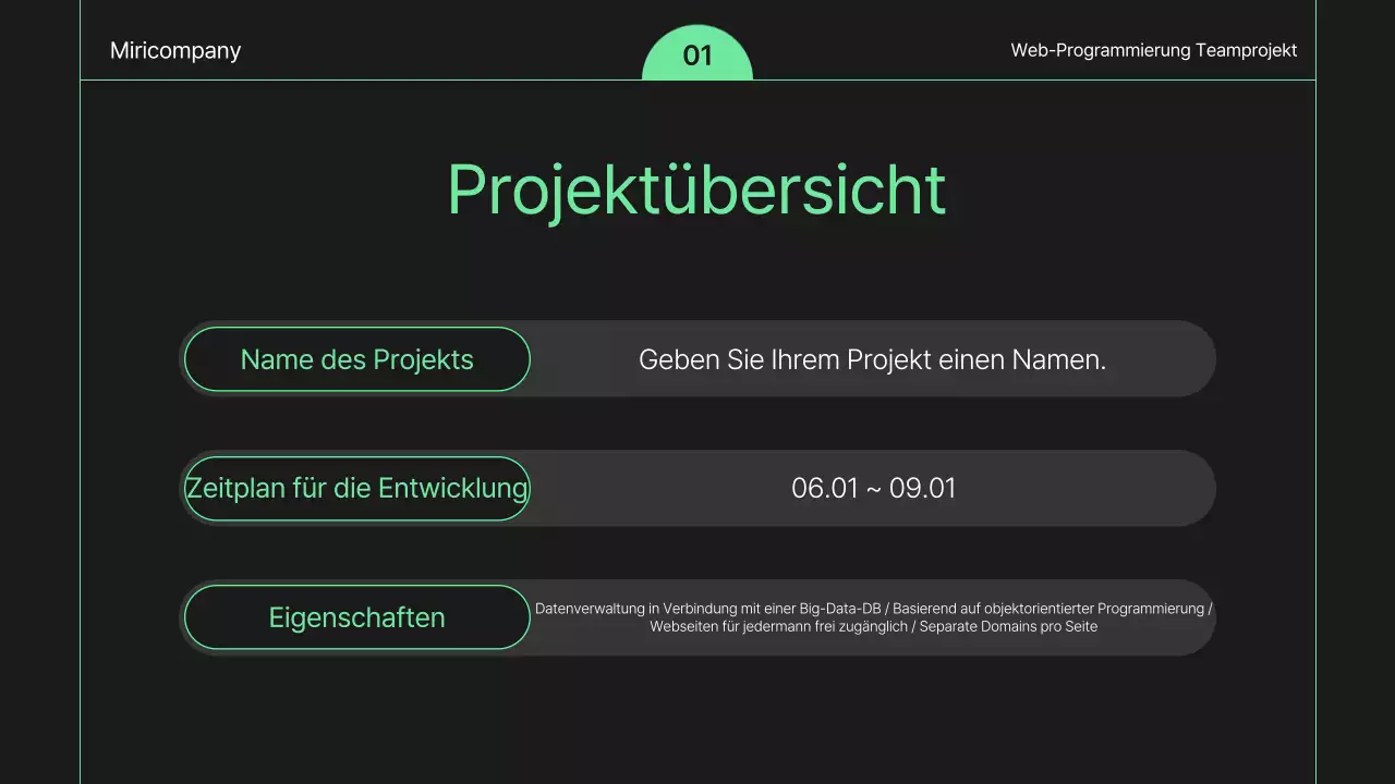 Ein einfacher, schwarz-weißer Auftrag zur Webentwicklung
