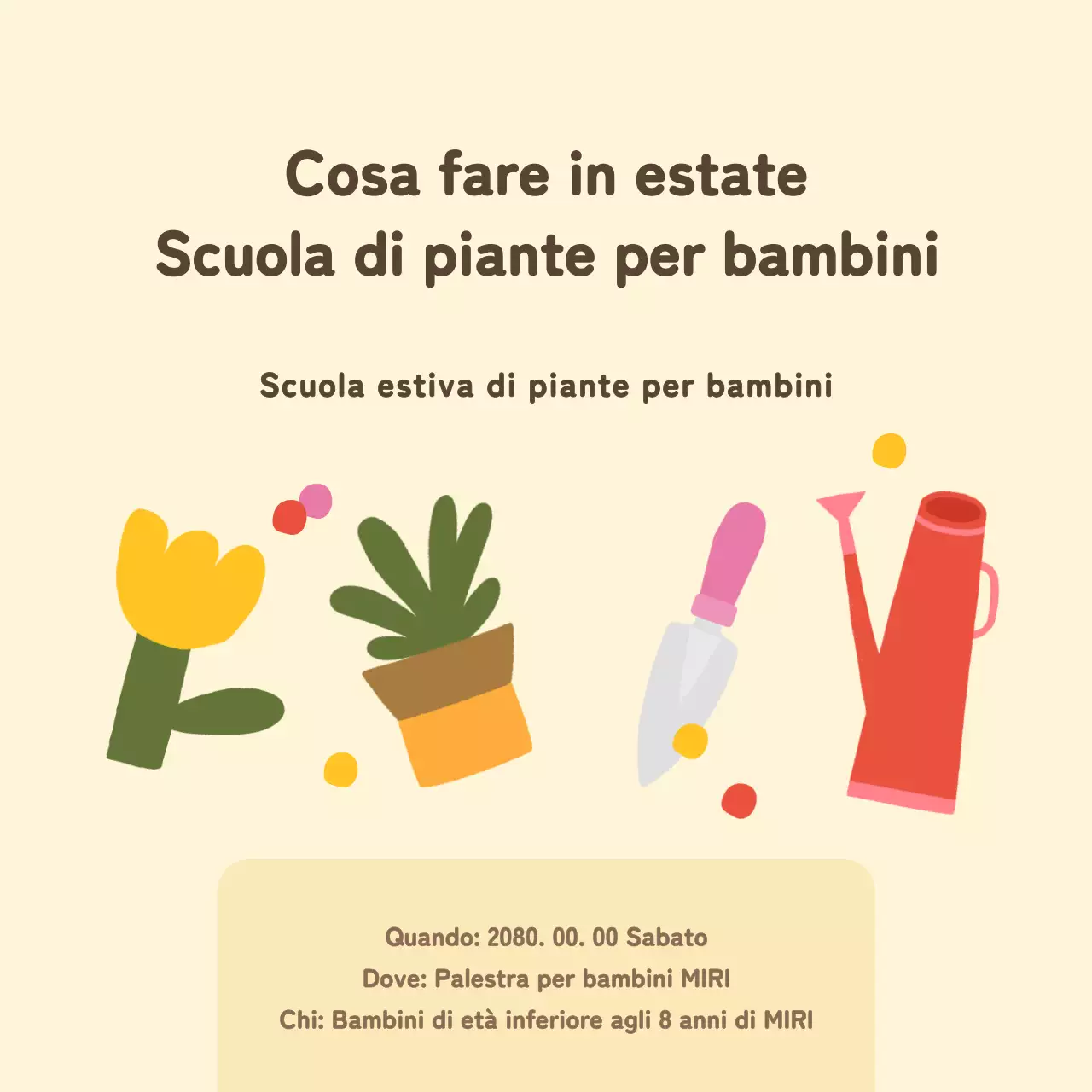 Promuovere una scuola estiva di piante gialle e verdi