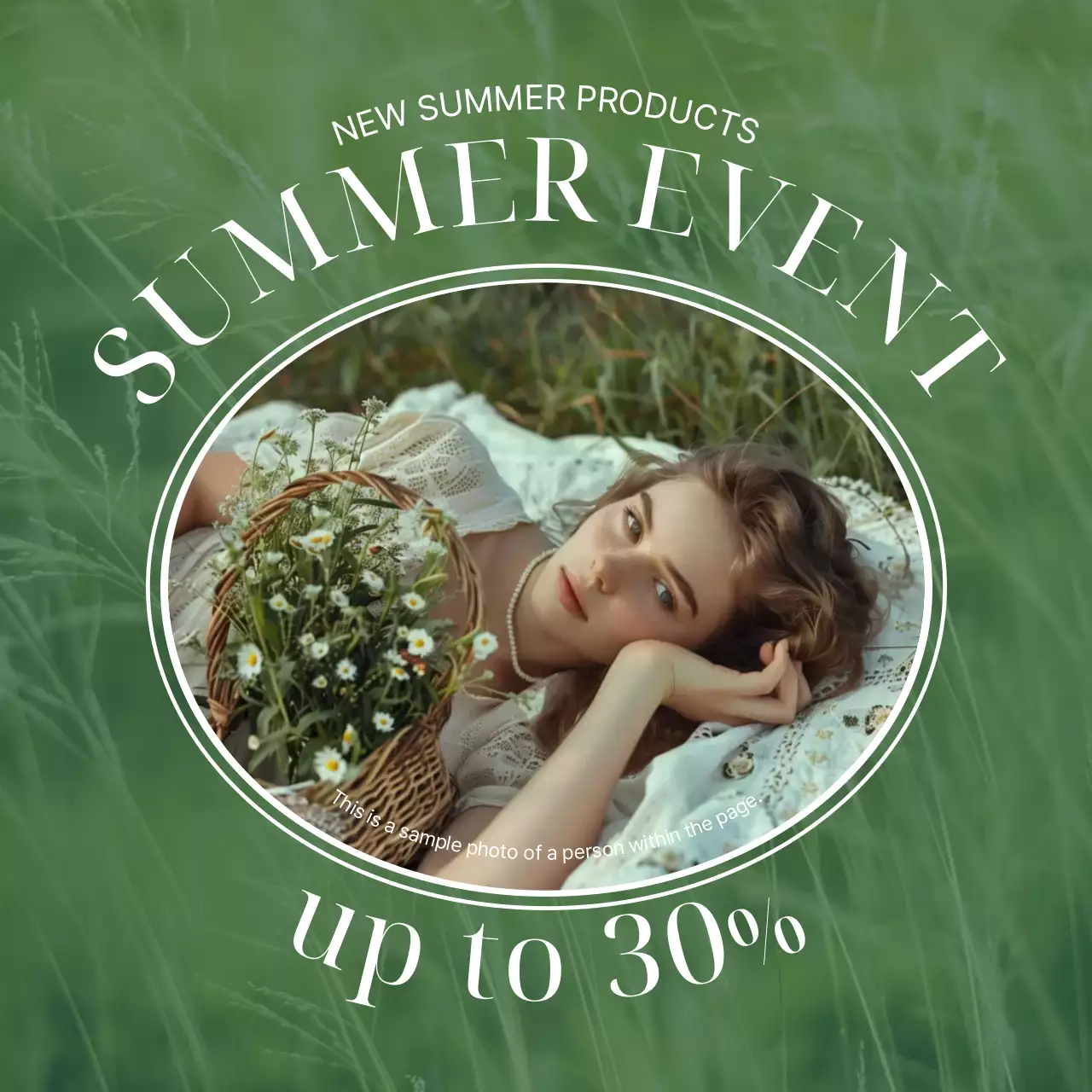 Green Elegant Summer Promotion Social Media Post
