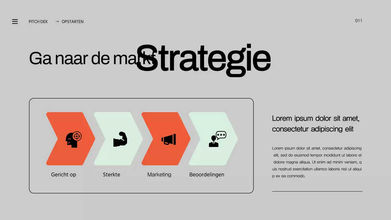 Orange Bold Business Startup Pitch Deck Voorstel