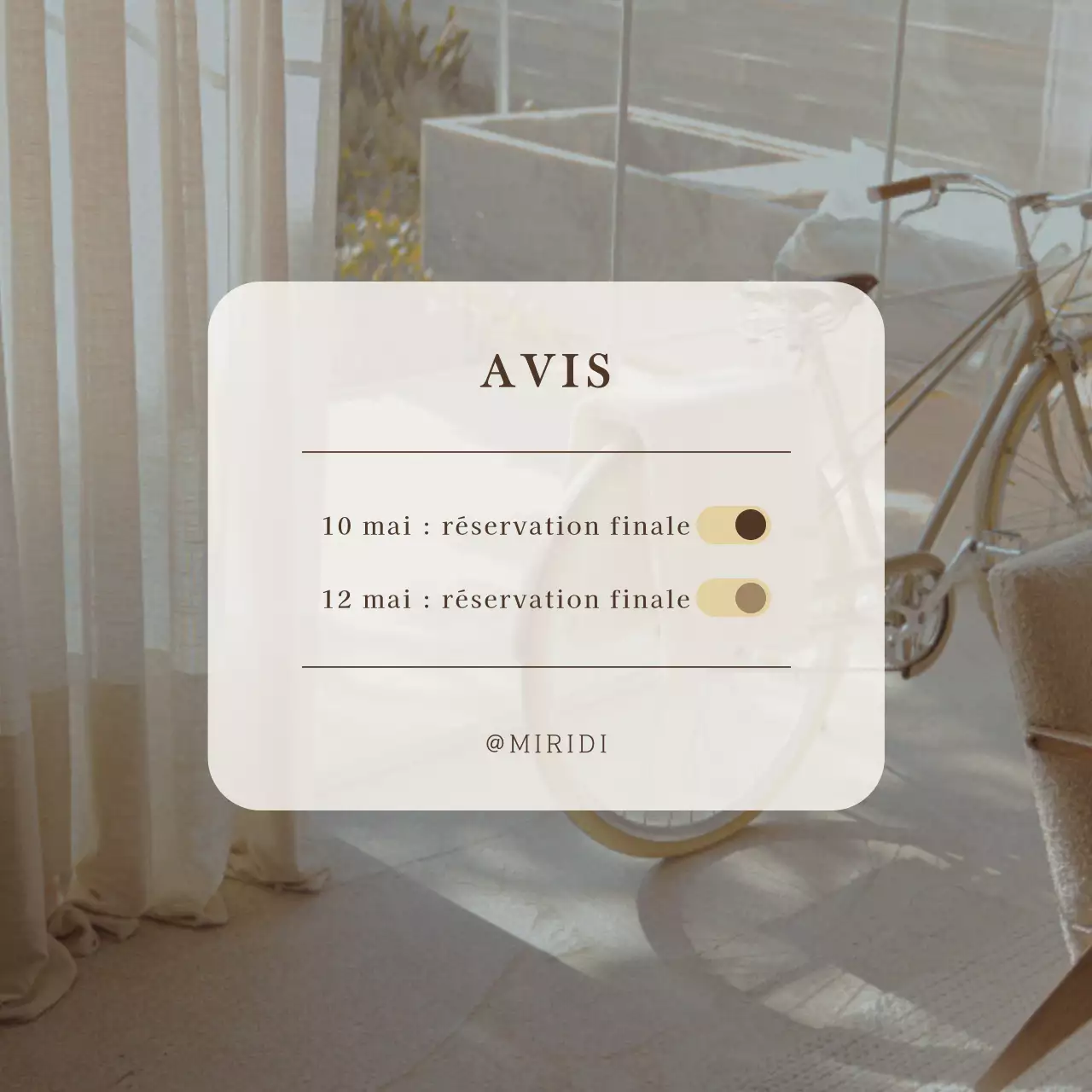 Promotion moderne des réservations en marron et jaune