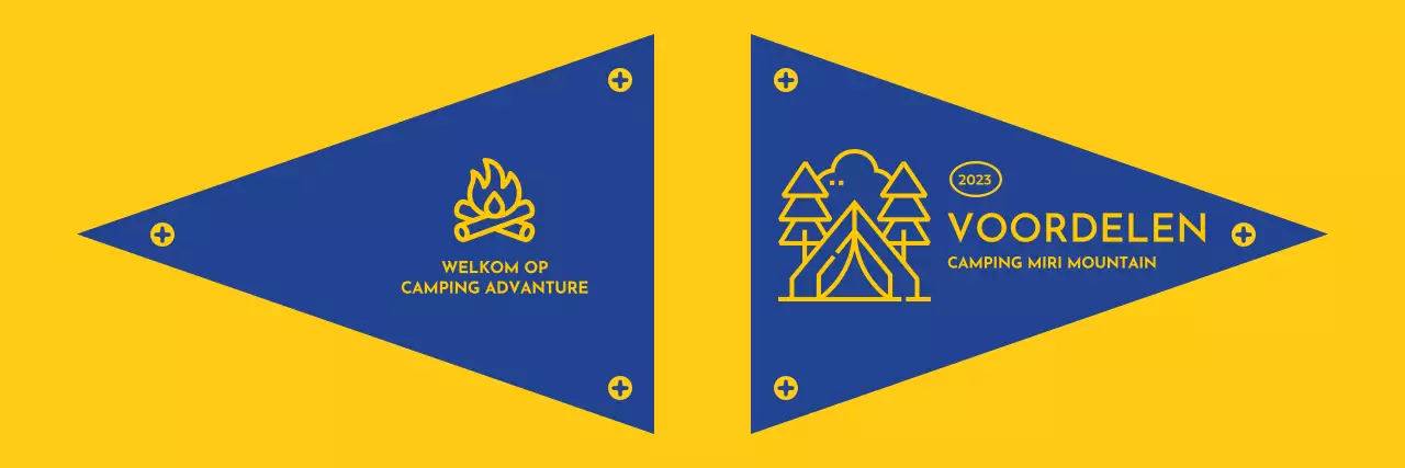 Een camping ontwerpen met geïllustreerde pictogrammen