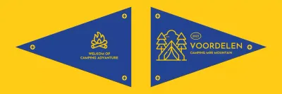 Een camping ontwerpen met geïllustreerde pictogrammen