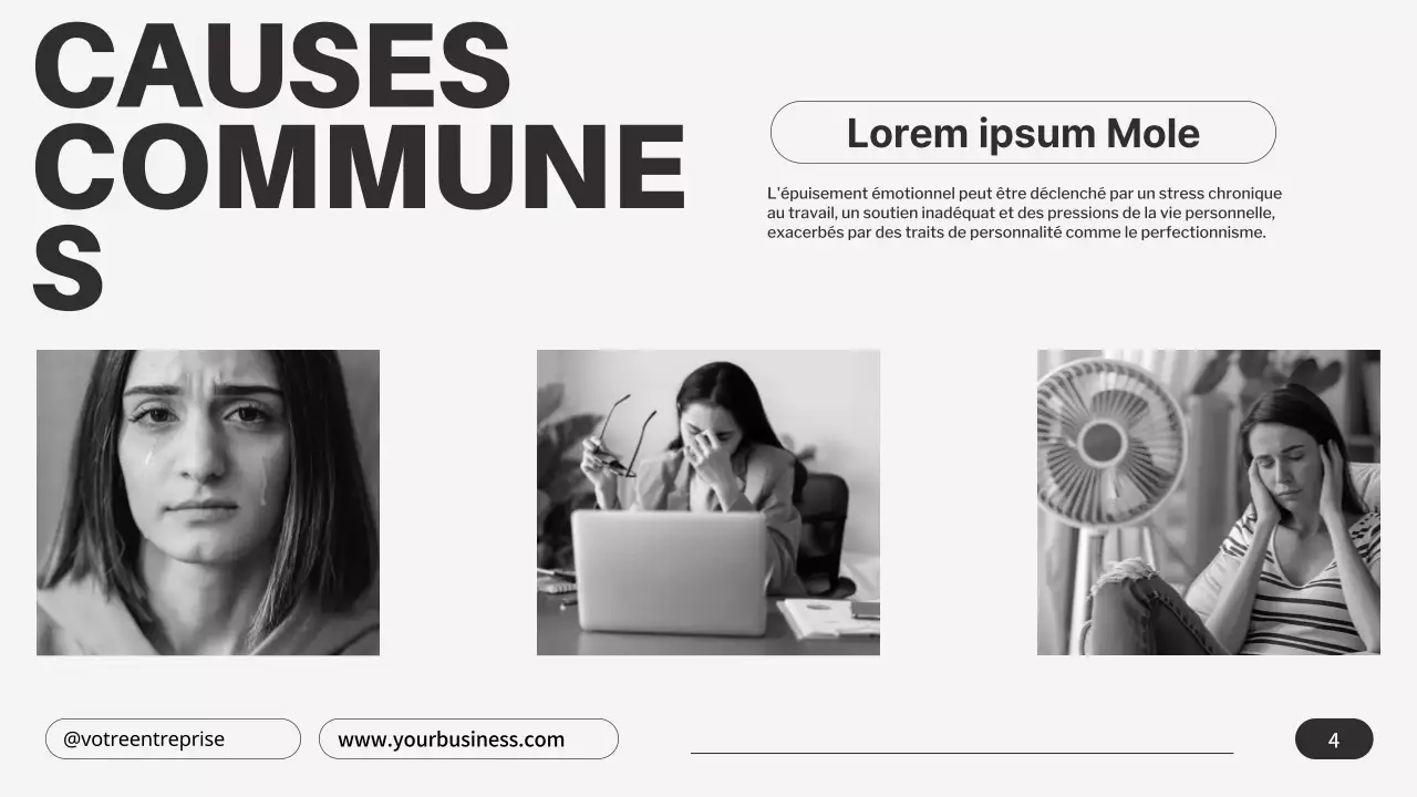 Gris Noir Minimaliste Burnout émotionnel Conseils