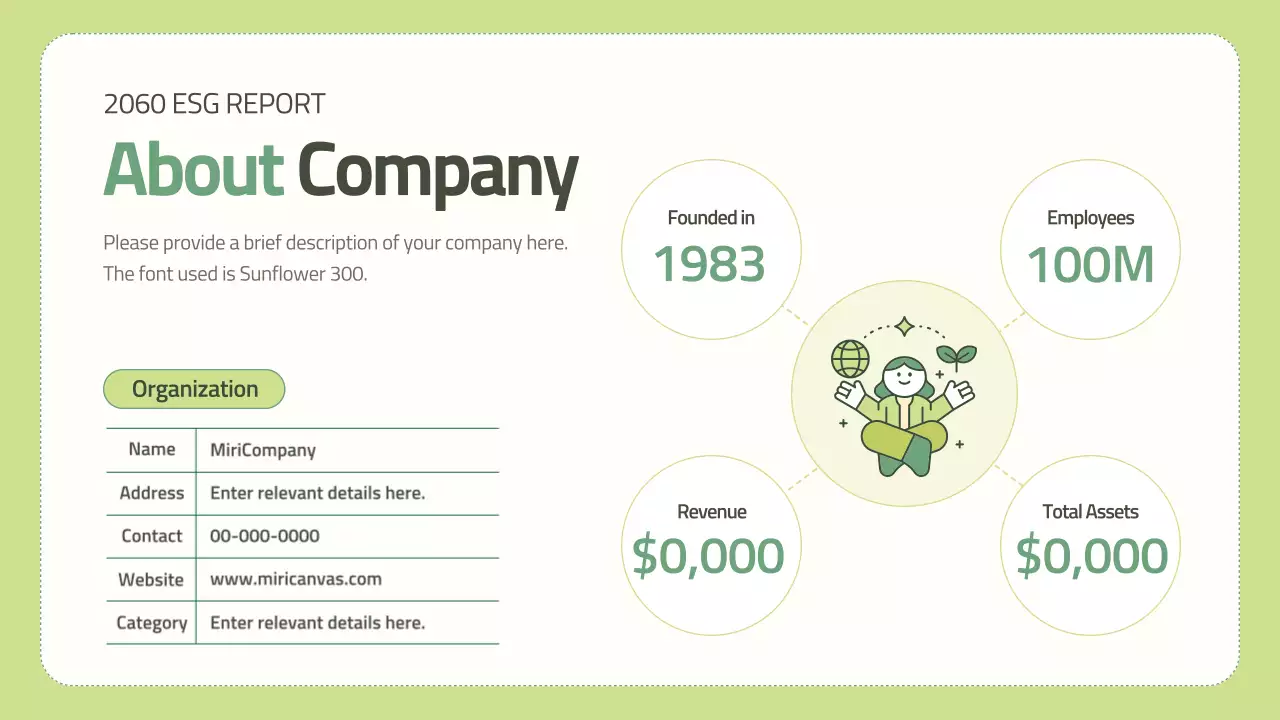 Green Minimal Esg 보고서 문서 프레젠테이션