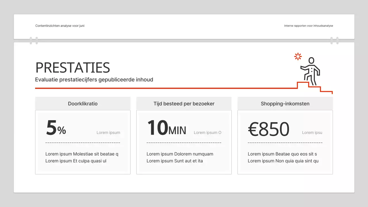 Een eenvoudig rapport voor inhoudsanalyse in rood en wit