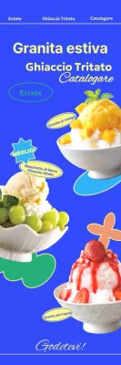 Banner con tre fresche granite su sfondo blu