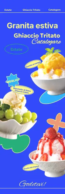 Banner con tre fresche granite su sfondo blu