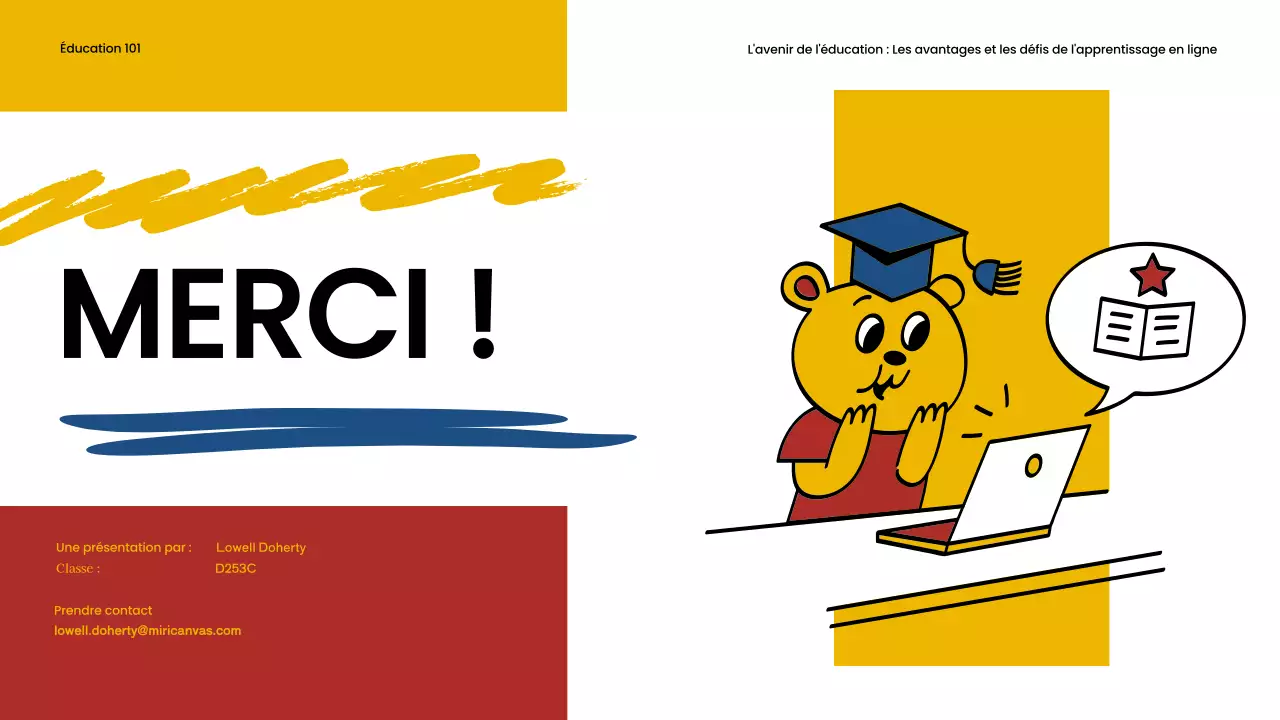 Matériel d'apprentissage en ligne simple bleu et rouge