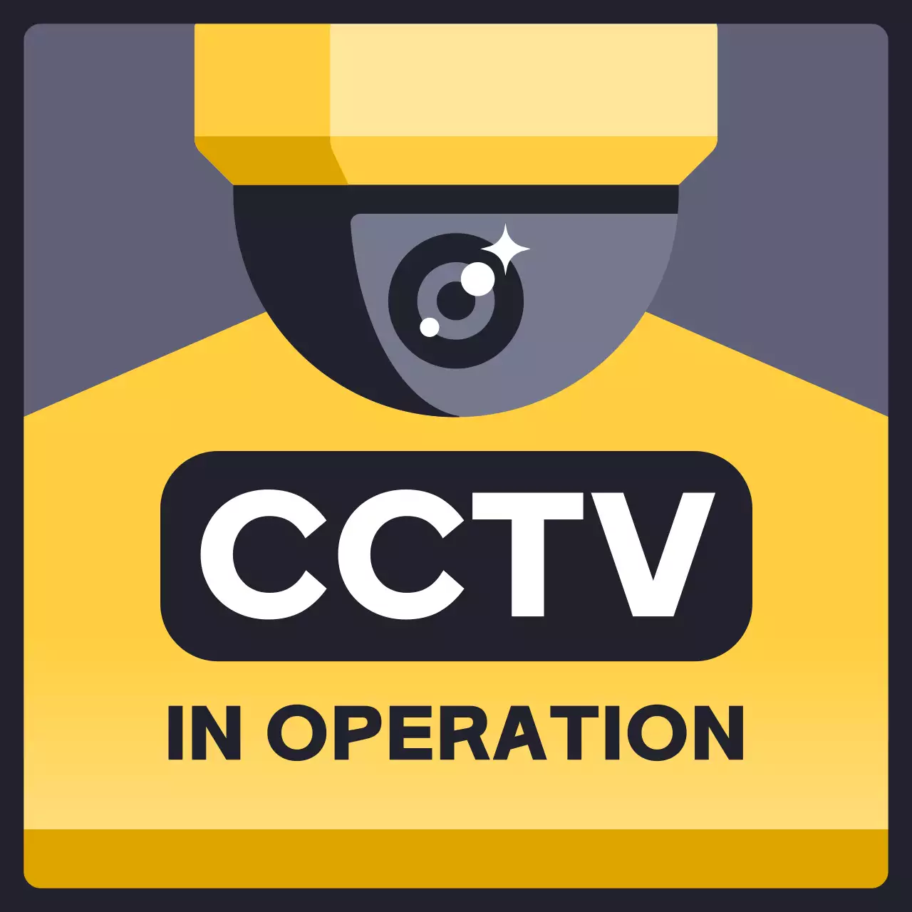 Yellow Modern Cctv Notice Social Media Post