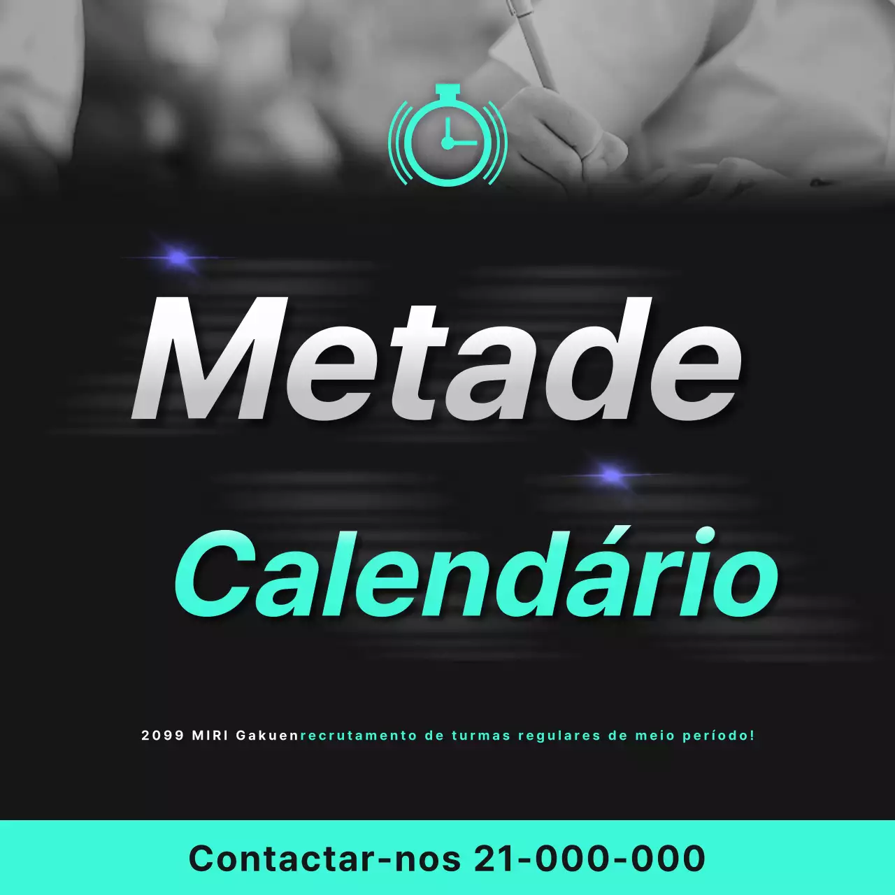 Promover as escolas de meio-dia com toques de menta e preto