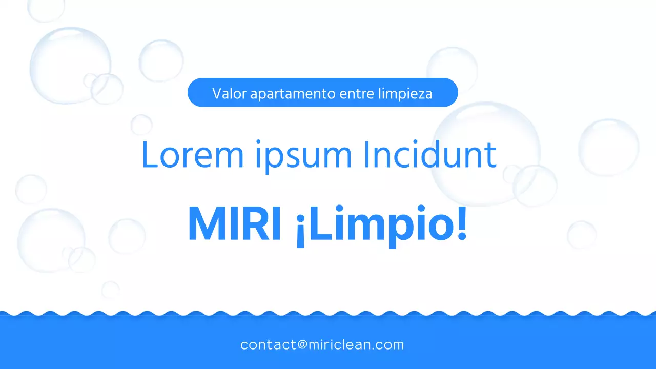 Un sencillo folleto azul y blanco de empresa de limpieza de mudanzas