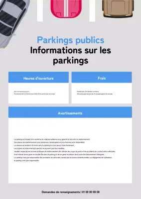 Un simple avis de parking bleu et gris