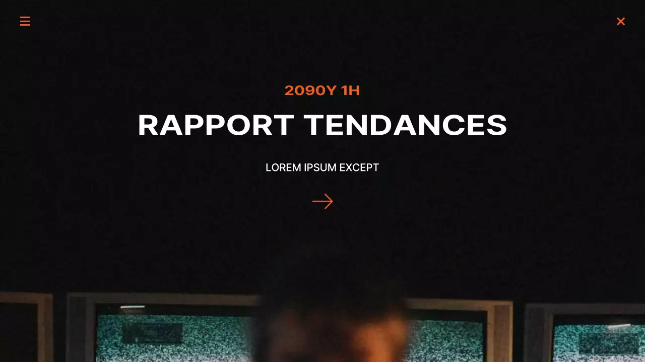 Rapports de marketing tendance en noir et orange