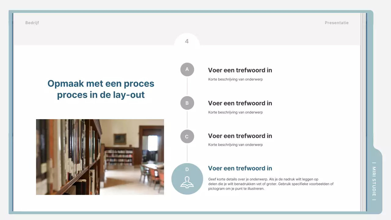 Een eenvoudige trainingsbrochure in lichtblauw en grijs