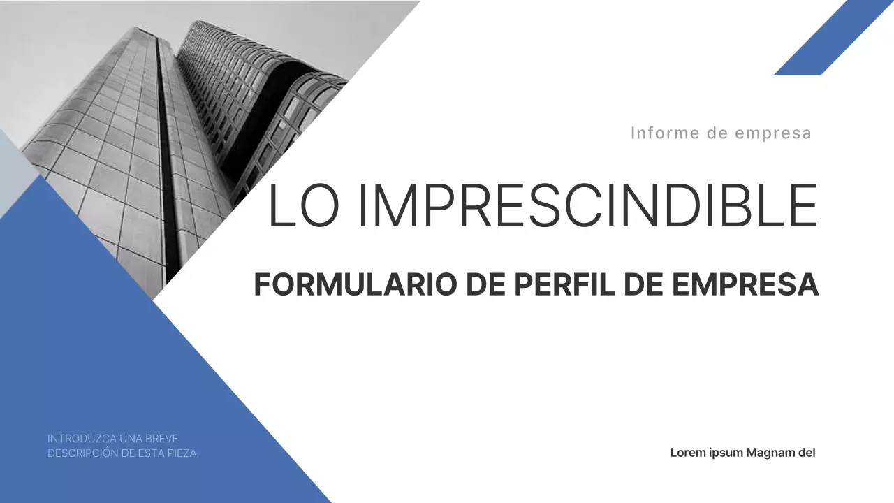 Un sencillo informe corporativo en azul y azul claro