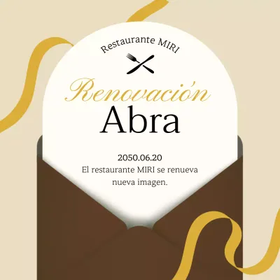 Anunciamos la reapertura de este lujoso restaurante marrón y amarillo