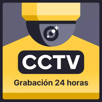 Anuncio básico amarillo y gris de grabación de CCTV