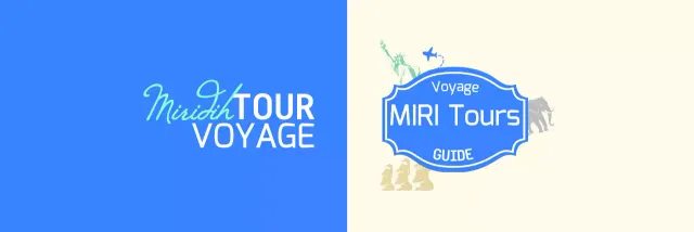 Concept de guide touristique en beige et bleu