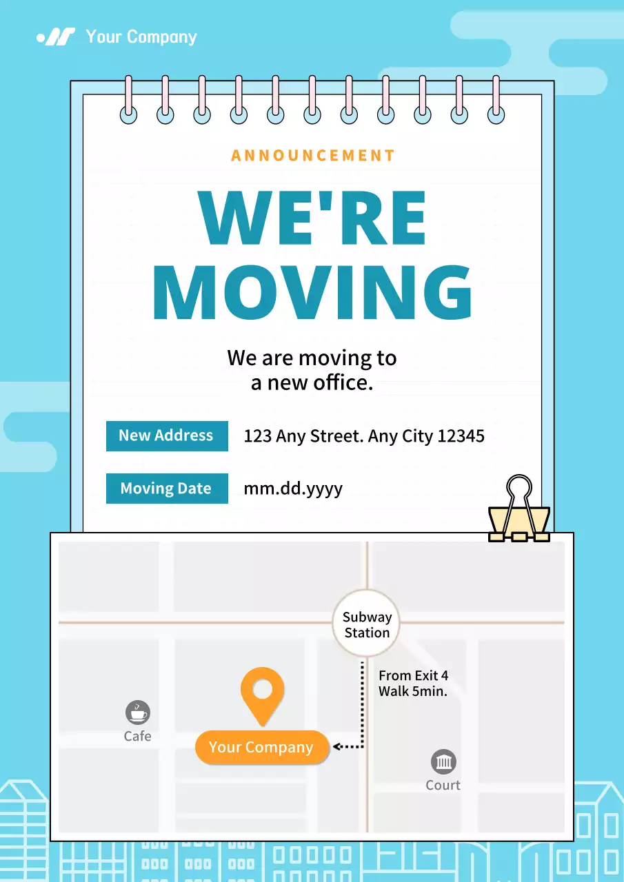 Blue Modern Office Announcement Poster