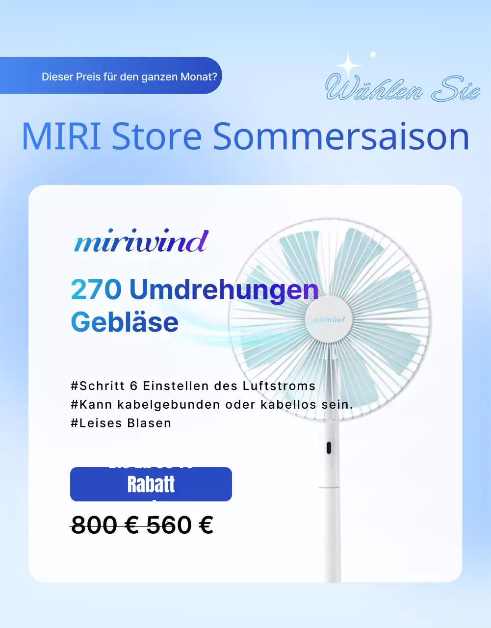 Werben Sie für eine sommerliche Warenpräsentation mit den Trendfarben Blau und Hellblau
