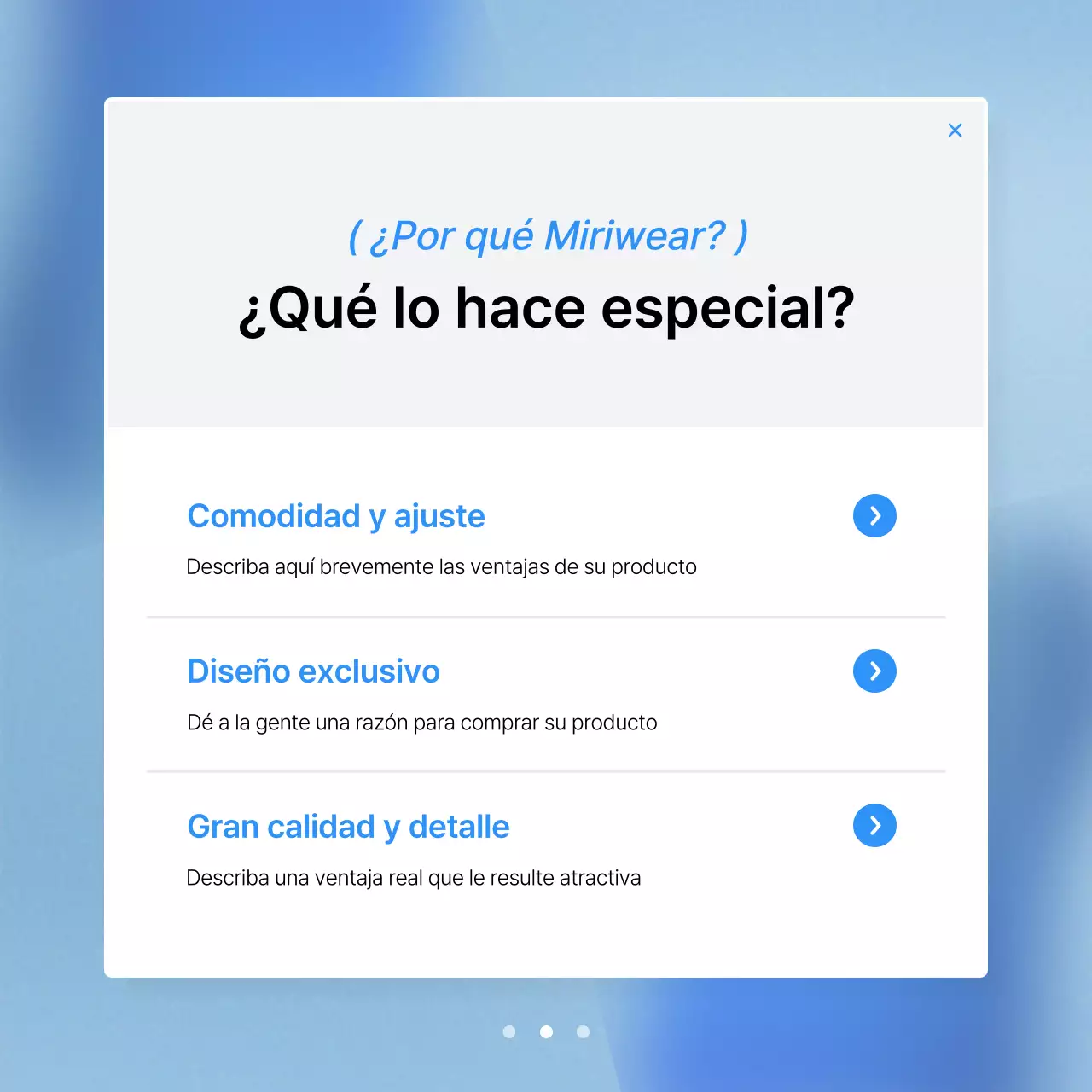 Promueva una introducción a la moda en azul y blanco