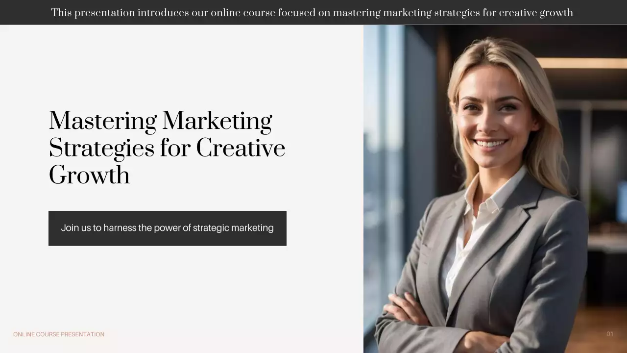 Beige Professional Marketing Course Guide Presentation