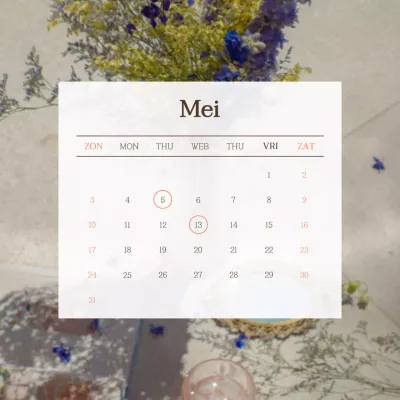 Eenvoudige afsprakenkalender in beige en wit