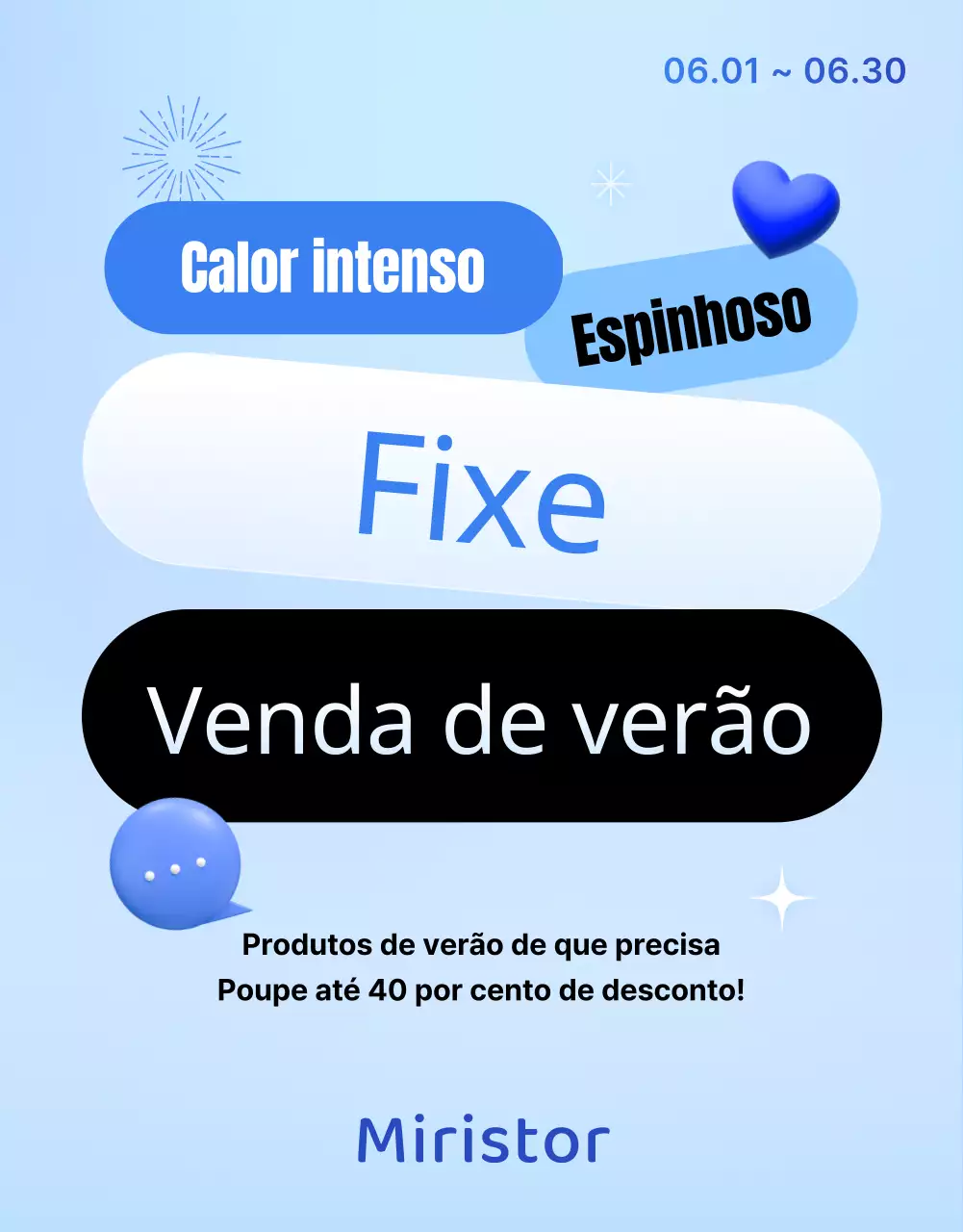 Promover um expositor de mercadorias de verão com as cores azul e azul claro na moda
