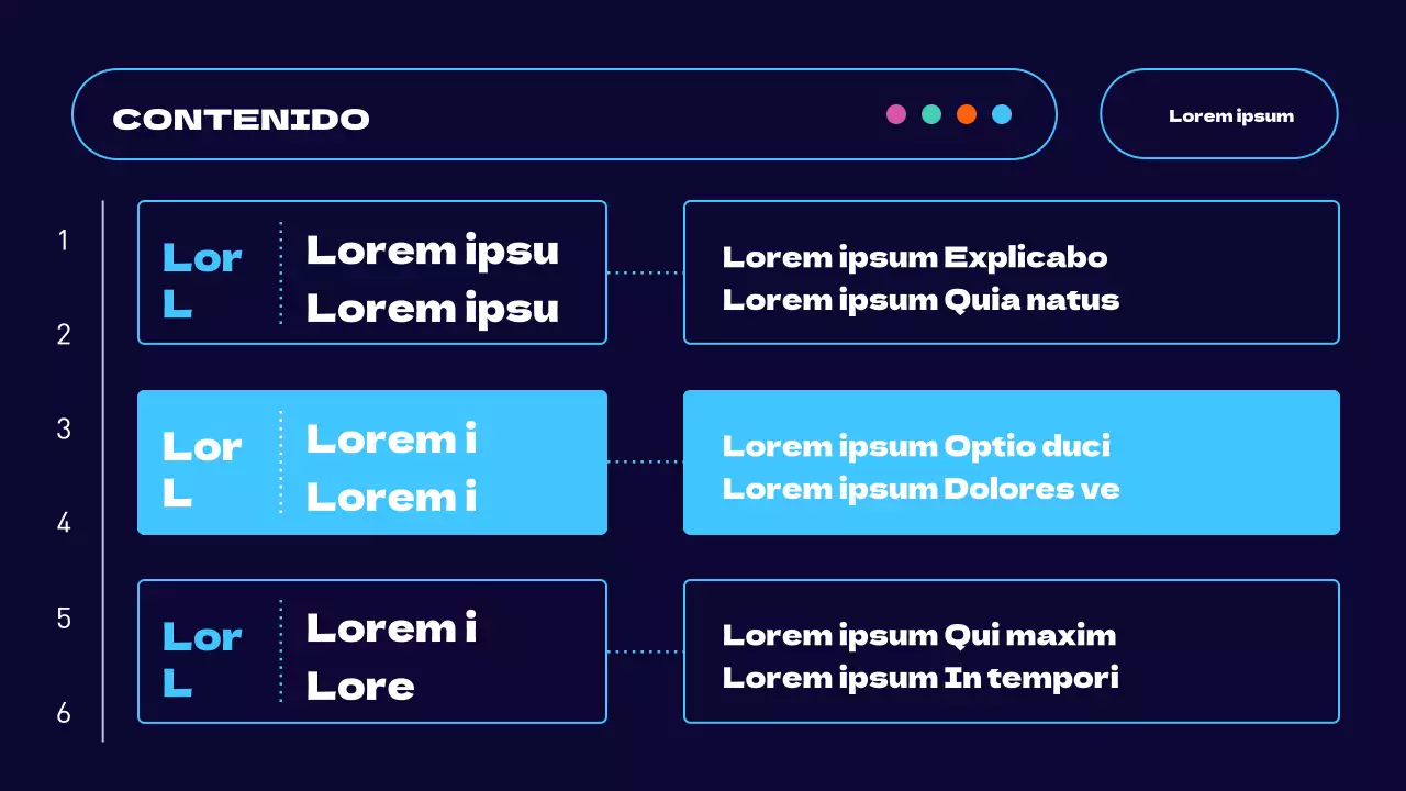 Resumen de proyecto de desarrollo web en azul claro y naranja