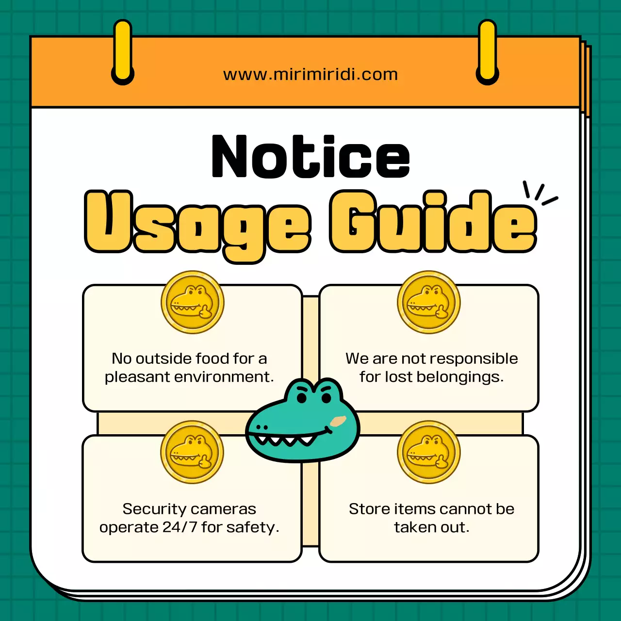 Orange Cartoon Notice Guideline Social Media Post