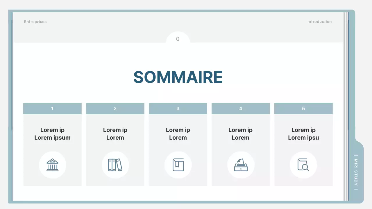 Un prospectus de formation simple en bleu clair et gris