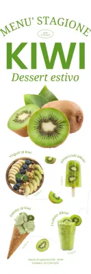 Banner di un caffè rinfrescante con dessert al kiwi
